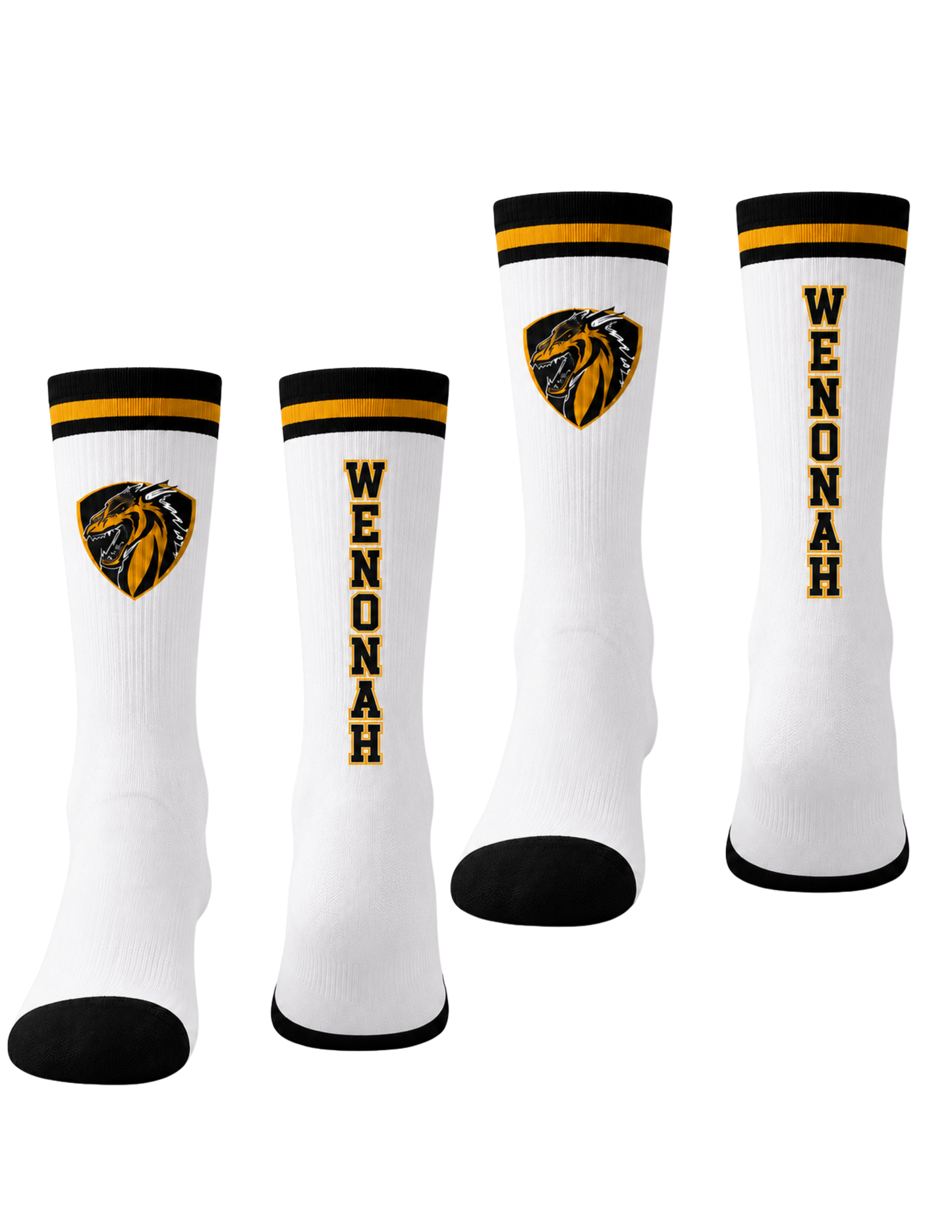 Dragon Crew Socks (White)